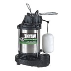 Wayne  CDU1000 1  HP submersible sump pump Stainless Steel Housing Cast Iron Base Vertical Float Top Suction No Solids handling 3960 GPH At 10 Ft 